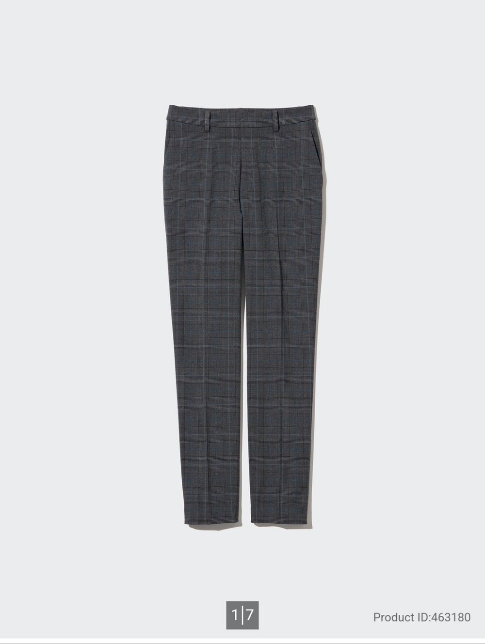 Uniqlo Dark Gray Glen Check Smart Ankle Pants